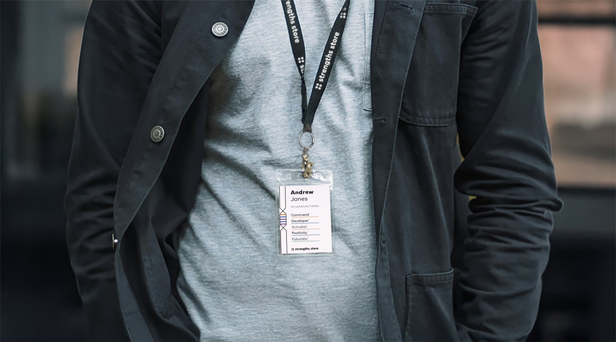 Person wearing name tag