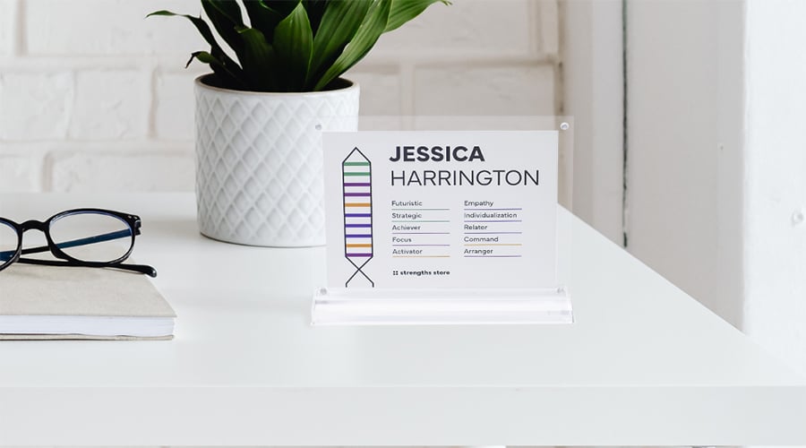 Placard on table